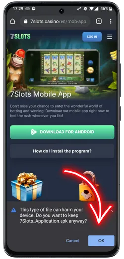 7Slots İndirmeyi onaylayın